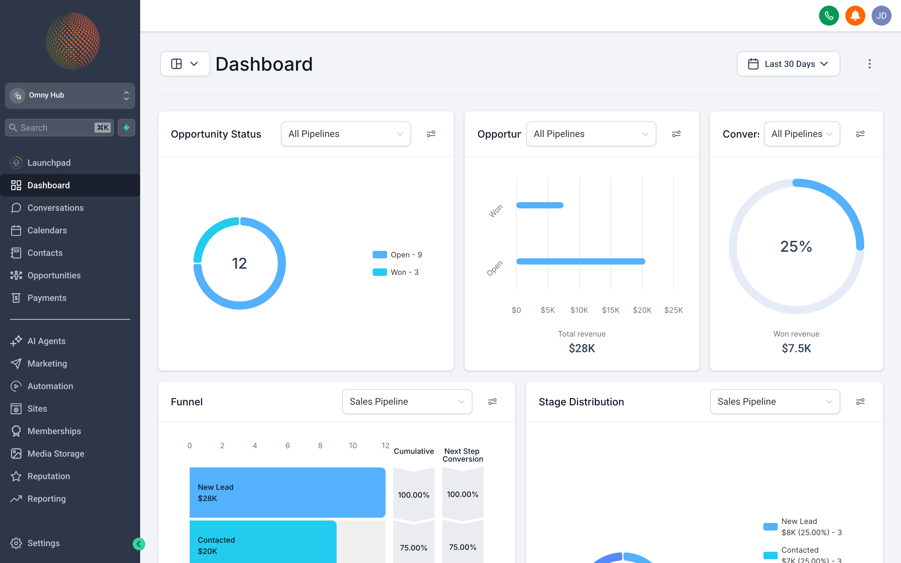 The quiz builder showing a scored quiz with multiple-choice questions, answer point values, and a results page configuration panel